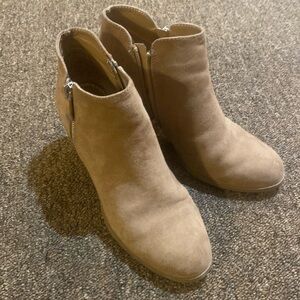 Faux suede booties